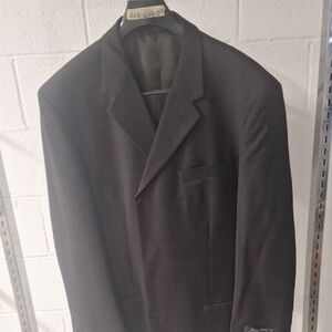 Men's Black Suit With Blue Checks